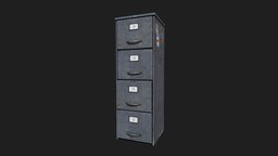 File Cabinet file, cabinet, asset, game, lowpoly, container