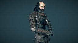 Rodverin Turgven Mortenn armour, medieval, swordsman, fantasy-character, 3d, gameart, characterdesign, gamemodel, fantasy