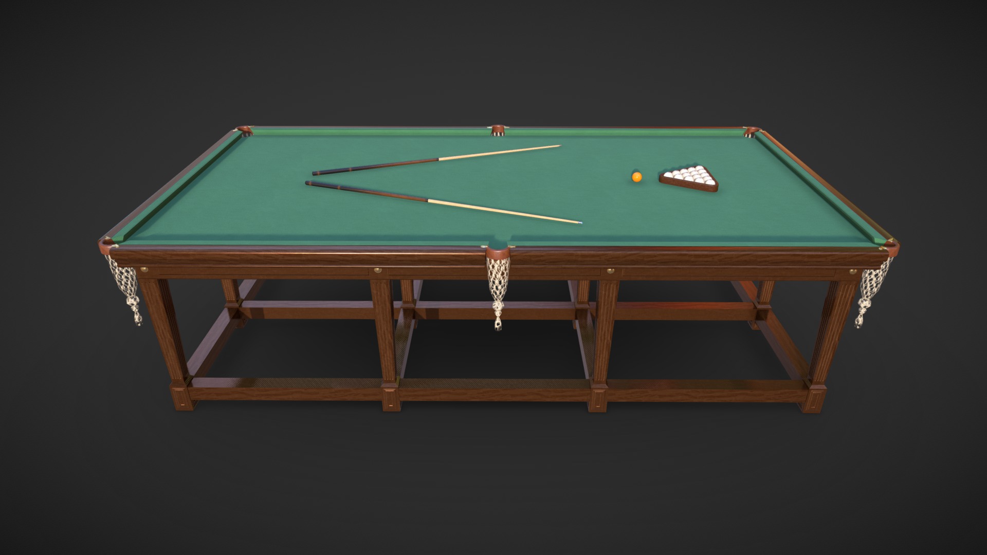 This billiard table I made for Russian Estate House modular pack for UE4 as a prop for Billiard Room. 
Download files include 4K textures, OBJ and FBX files - Billiard Table - 3D model by Mikhail Kadilnikov (@MikhailKadilnikov) 3d model