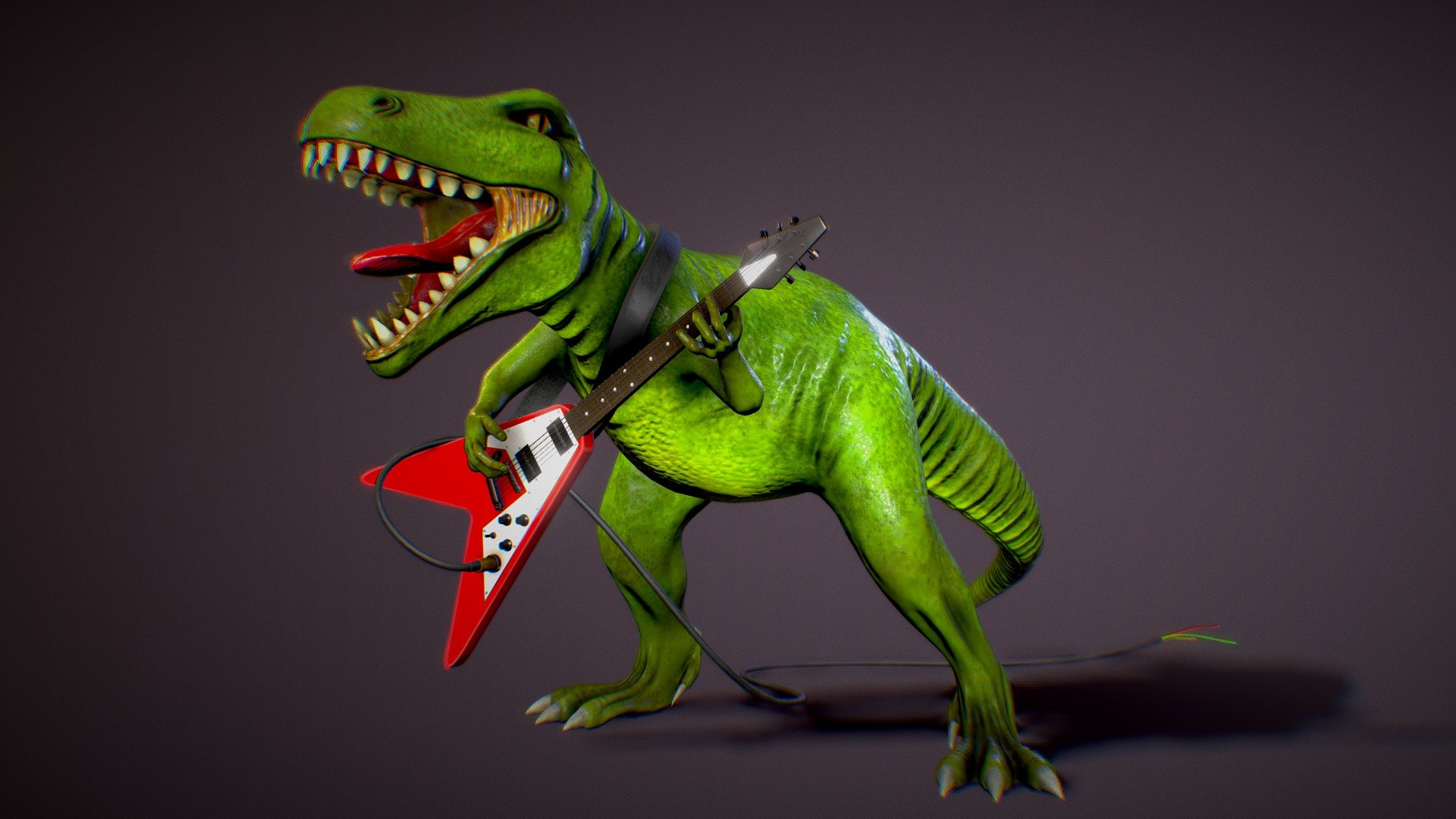 Dinosaur Rockstar! - Download Free 3D model by ul1tka 3d model