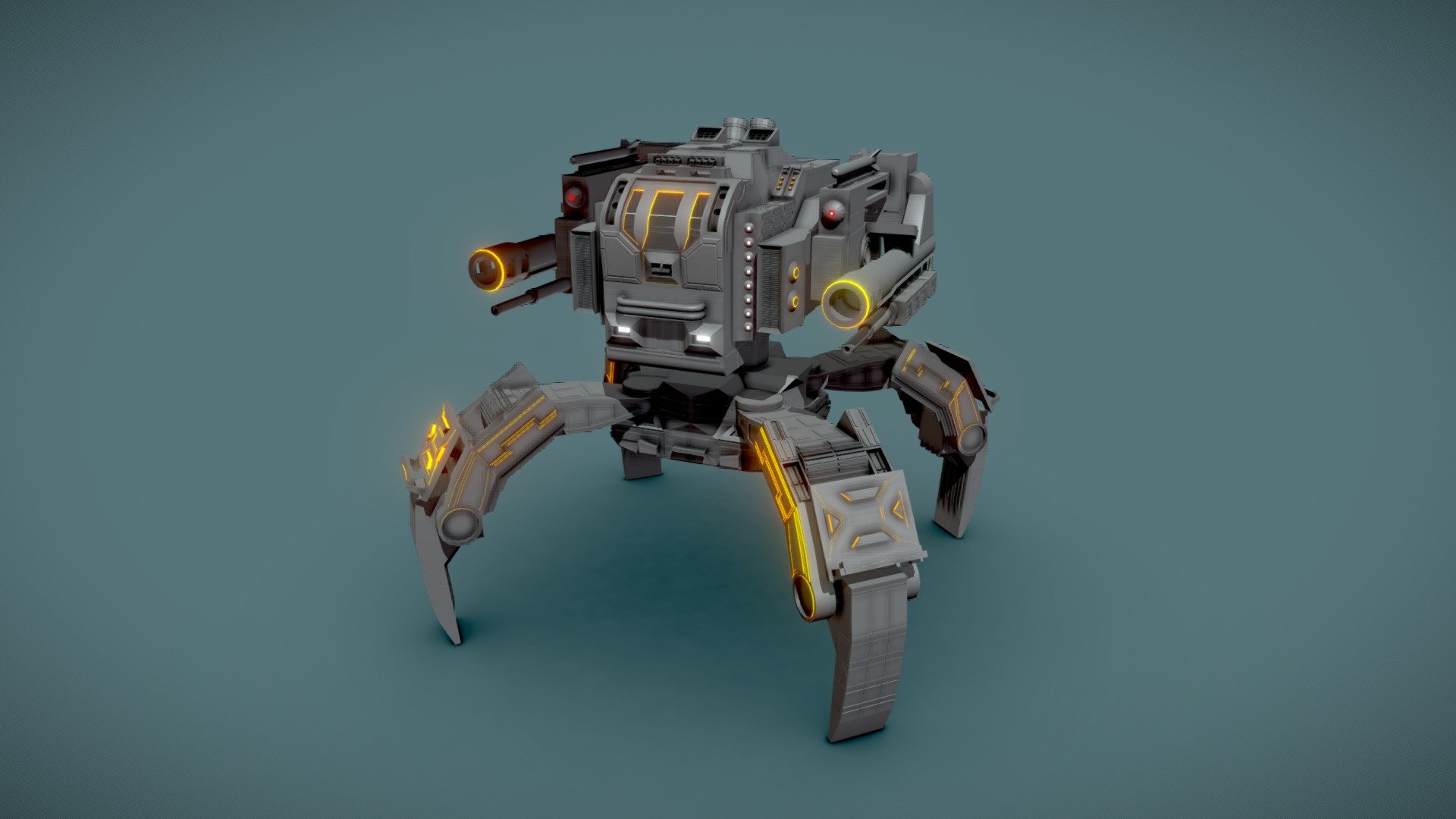 Combat mech at 90% with colouring - Combat Mech - Download Free 3D model by Preview_Tempest 3d model