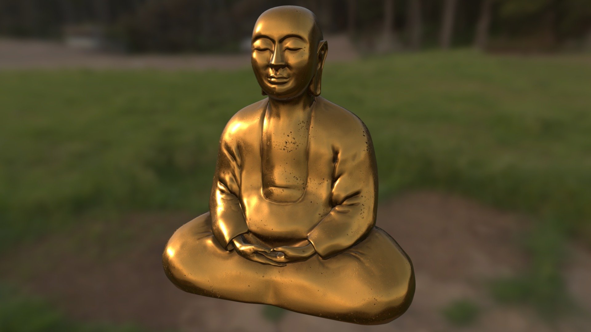 A simple Buddha statue - Buddha Statue - Buy Royalty Free 3D model by krimsons 3d model