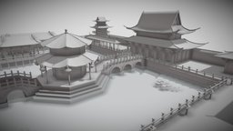 Chinese Tang Palace castle, china, isartdigital, architecture, gameart, studentwork, noai