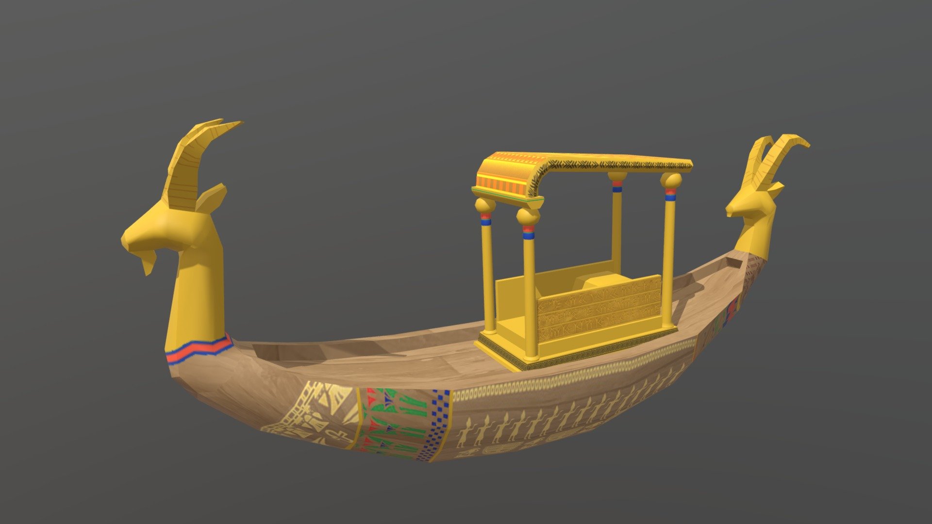 Low Poly Egypt Boat Asset for Re-soursed - Egypt Boat - 3D model by Jmew0v0 3d model