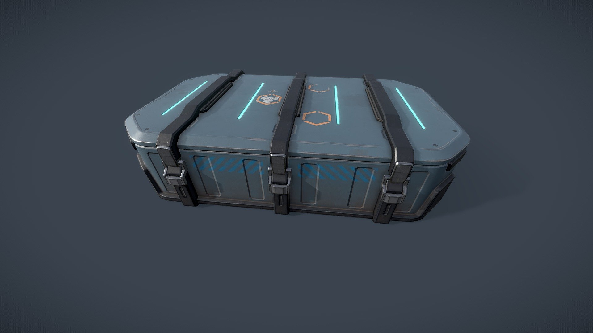 Sci-fi crate low-poly model with interior space for fps game. Open/close state animations. 4K PBR textures included 3d model
