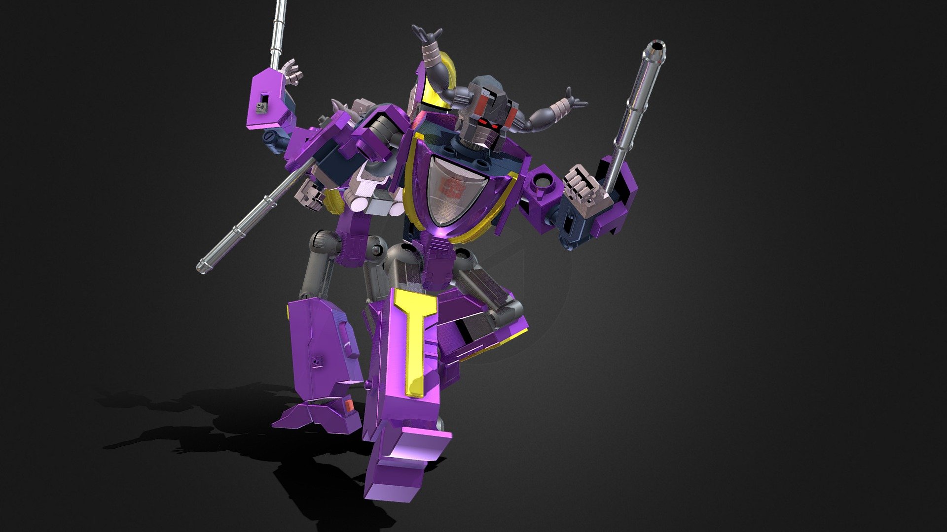 If you're interested in purchasing any of my models, contact me @ andrewdisaacs@yahoo.com

Sideways (Double Face) from Transformers Armada (Micron Legend). 

Made by myself in 3DS Max 3d model