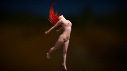 Nude Girl Jumping