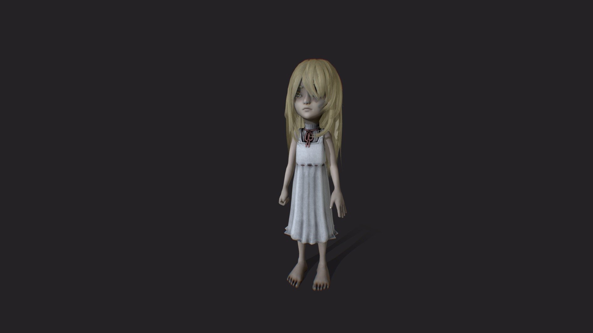 One of the main characters in the fan-story of Little Nightmares mæra 

Please help me turn this into a mod, I'm stuck at step 7.B&hellip; download WIP Mod, model, textures and stuff Link 
tutorial Link

See More art of Celine here Link

p.s. if you manage to fix it, feel free to upload it anywhere as long as you give me some credit in the description! - Little Nightmares Celine 3d model