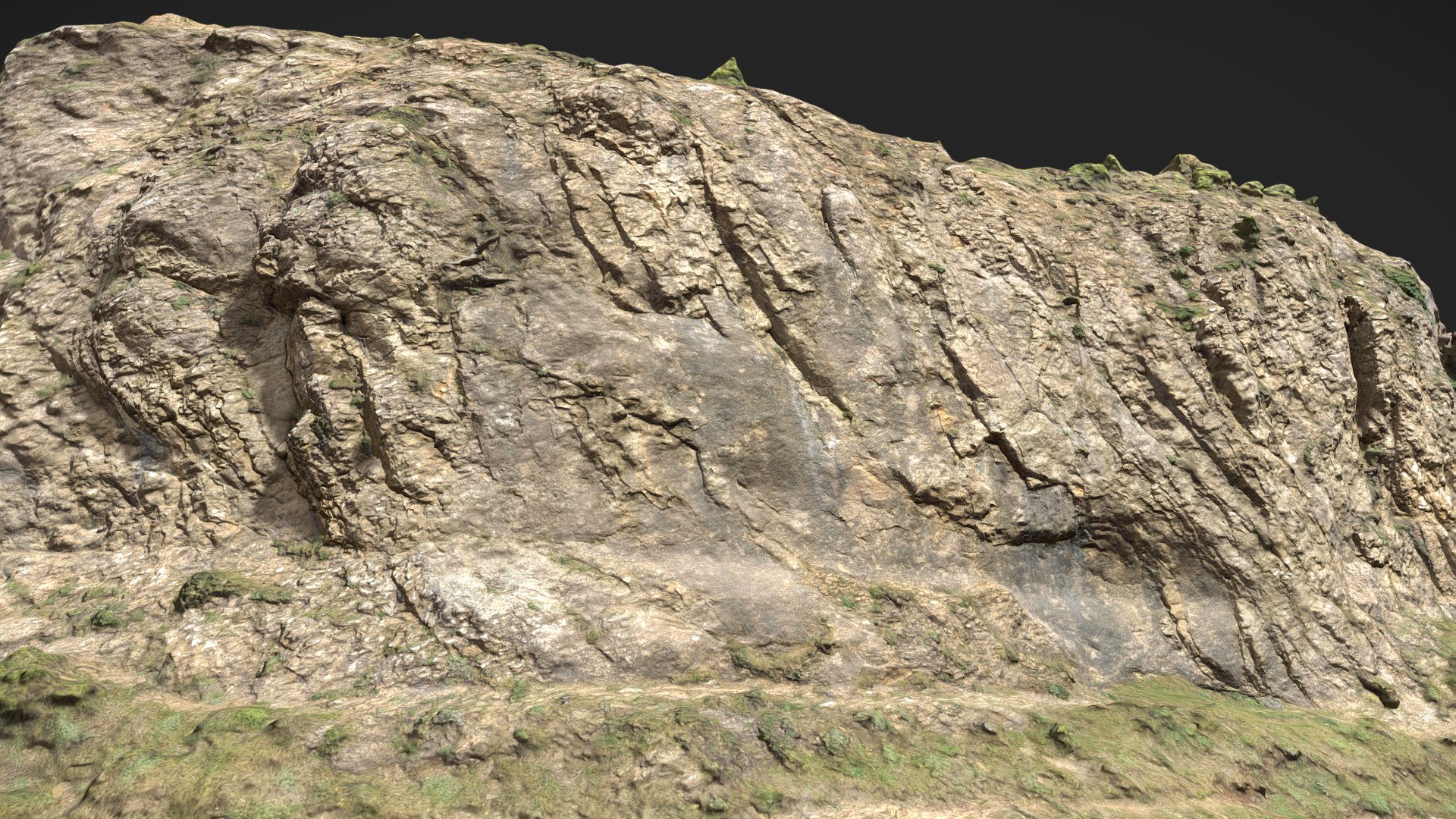 Captured in neutral lighting conditions. Feel free to rotate the lights.

Mountain cliff scan with 8K PBR textures:




Albedo

Normal

Roughness

Displacement

Ambient Occlusion

Vegetation Scatter Mask

Rendered in Cycles with displacement + adaptive subdivions + vegetation:


Additional Files contain:




blender source file + packed textures

.fbx

.obj

textures 8k

Please let me know if something is not working as it should 3d model