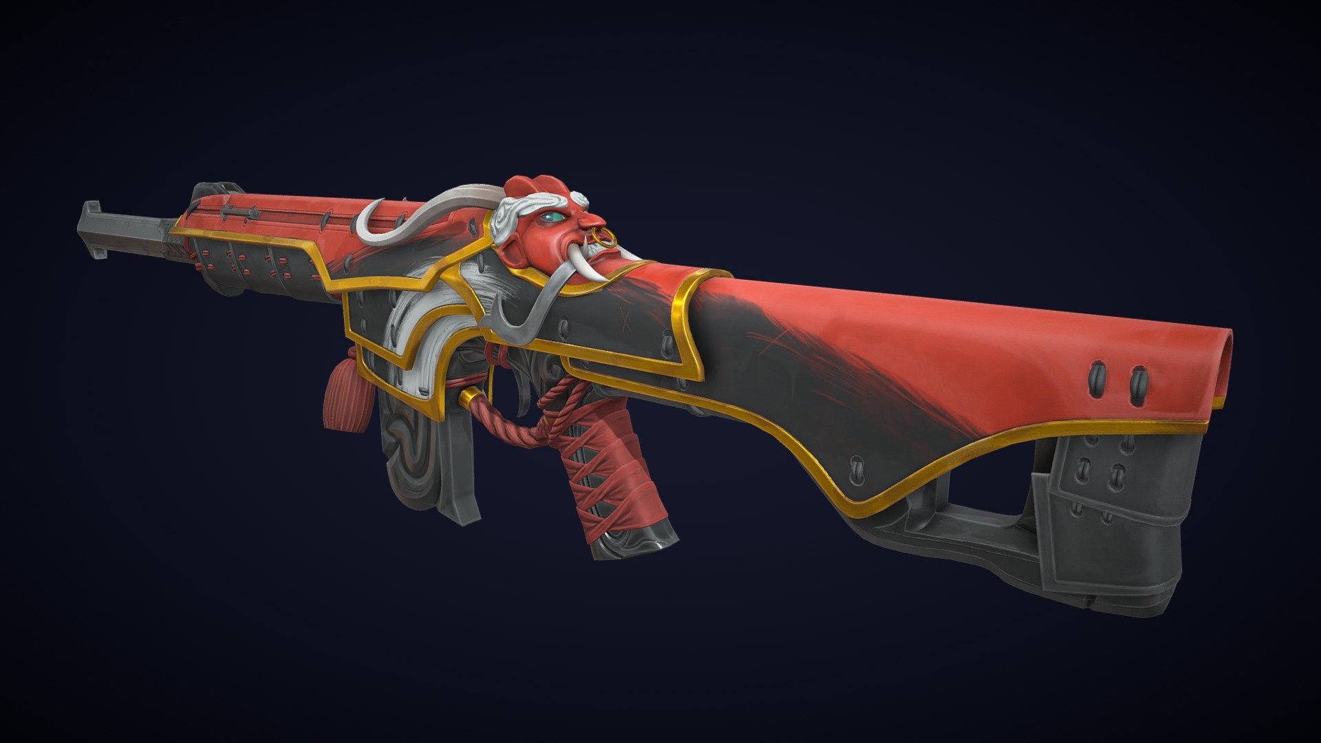 Fan art based on concept by Sean Bigham, where I have used the concept for all the modeling, but in the texturing I have used the final design of the weapon found in the game. I loved doing this project and I am very happy with the result.
I hope you like.
I leave you the ArtStation link in case you want to see it better: https://www.artstation.com/artwork/obJgqm

It has 2 atlas maps of 2048x2048 
High Poly is also included
 - Oni Phantom - VALORANT Fan Art - Buy Royalty Free 3D model by mangelessp3D 3d model