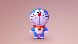 Doraemon cute, japan, figure, optimized, doraemon, gamereadyasset, cute_character, figure-cartoon, character, low-poly, lowpoly, model, anime, gameready