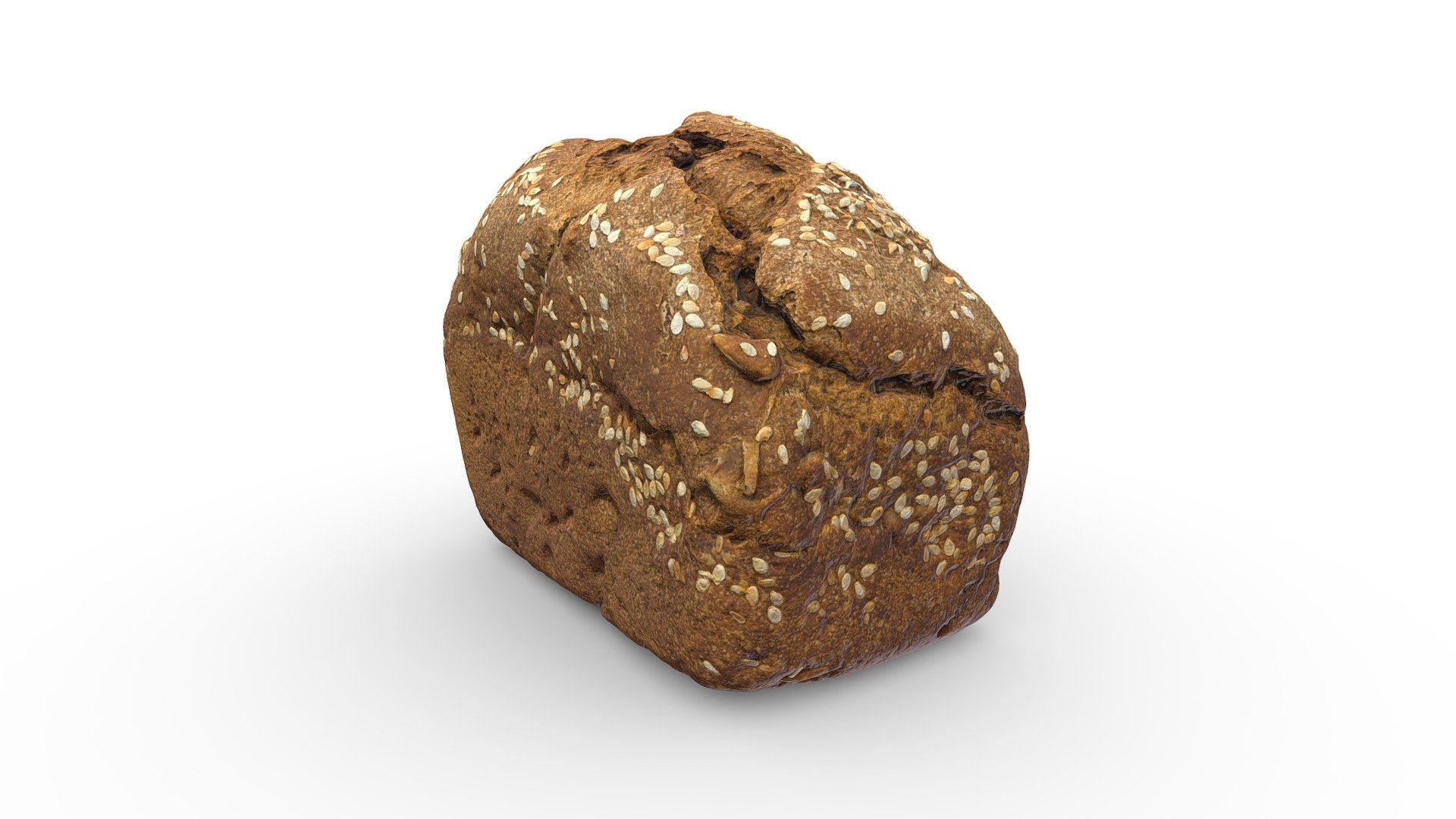 High-poly sesame bread photogrammetry scan. PBR texture maps 4096x4096 px. resolution for metallic or specular workflow. Scan from real food, high-poly 3D model, 4K resolution textures. Additional file contains source PNG texture maps.

Additional texture maps: AmbientOcclusion, BaseColor, Diffuse, Glossiness, Height, Metallic, MetallicSmoothness, Normal, Roughness, Specular, SpecularLevel, SpecularSmoothness 3d model