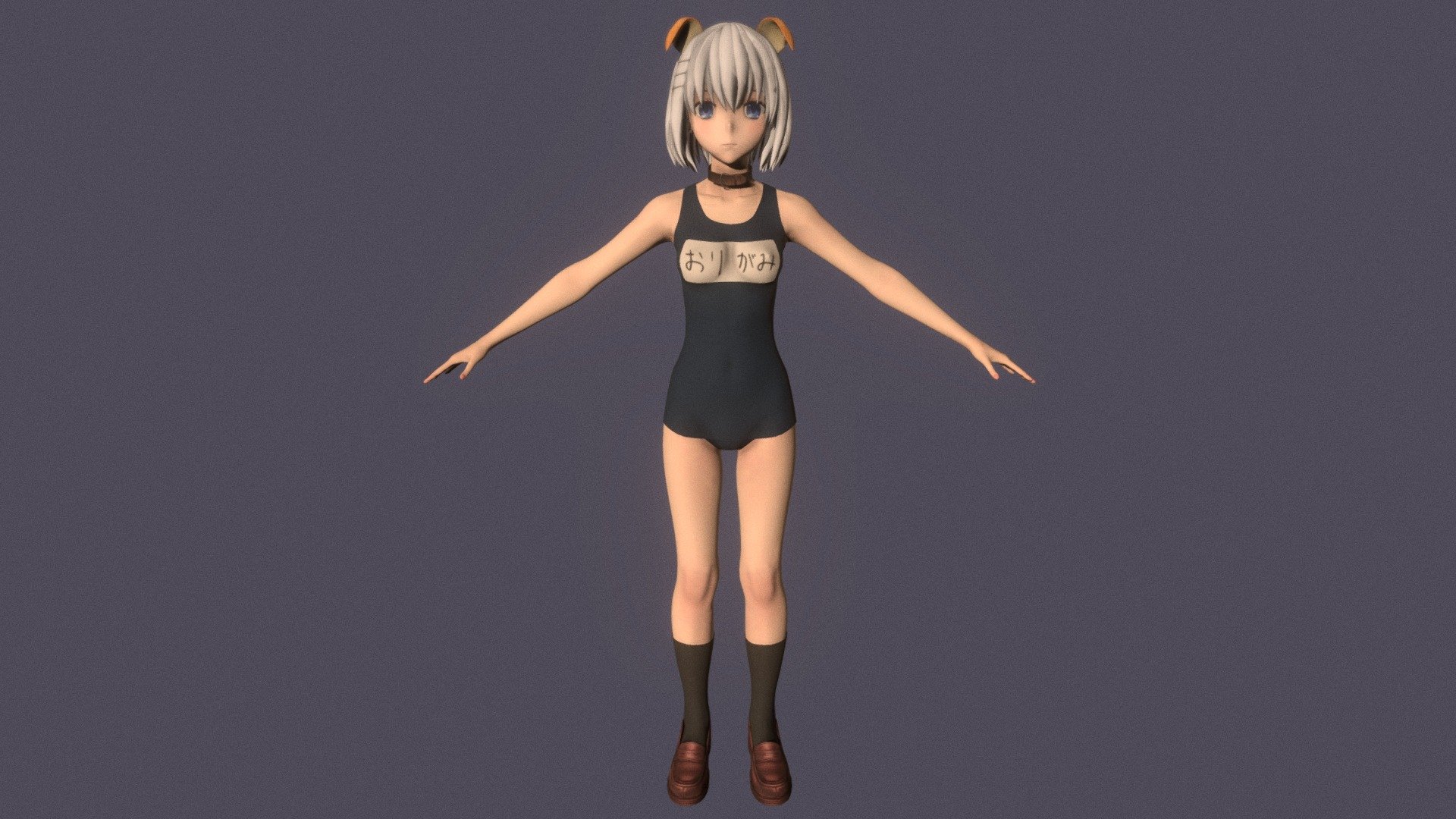 T-pose rigged model of anime girl Origami Tobiichi (Date A Live).

Body and clothings are rigged and skinned by 3ds Max CAT system.

Eye direction and facial animation controlled by Morpher modifier / Shape Keys / Blendshape.

This product include .FBX (ver. 7200) and .MAX (ver. 2010) files.

3ds Max version is turbosmoothed to give a high quality render (as you can see here).

Original main body mesh have ~7.000 polys.

This 3D model may need some tweaking to adapt the rig system to games engine and other platforms.

I support convert model to various file formats (the rig data will be lost in this process): 3DS; AI; ASE; DAE; DWF; DWG; DXF; FLT; HTR; IGS; M3G; MQO; OBJ; SAT; STL; W3D; WRL; X.

You can buy all of my models in one pack to save cost: https://sketchfab.com/3d-models/all-of-my-anime-girls-c5a56156994e4193b9e8fa21a3b8360b

And I can make commission models.

If you have any questions, please leave a comment or contact me via my email 3d.eden.project@gmail.com 3d model