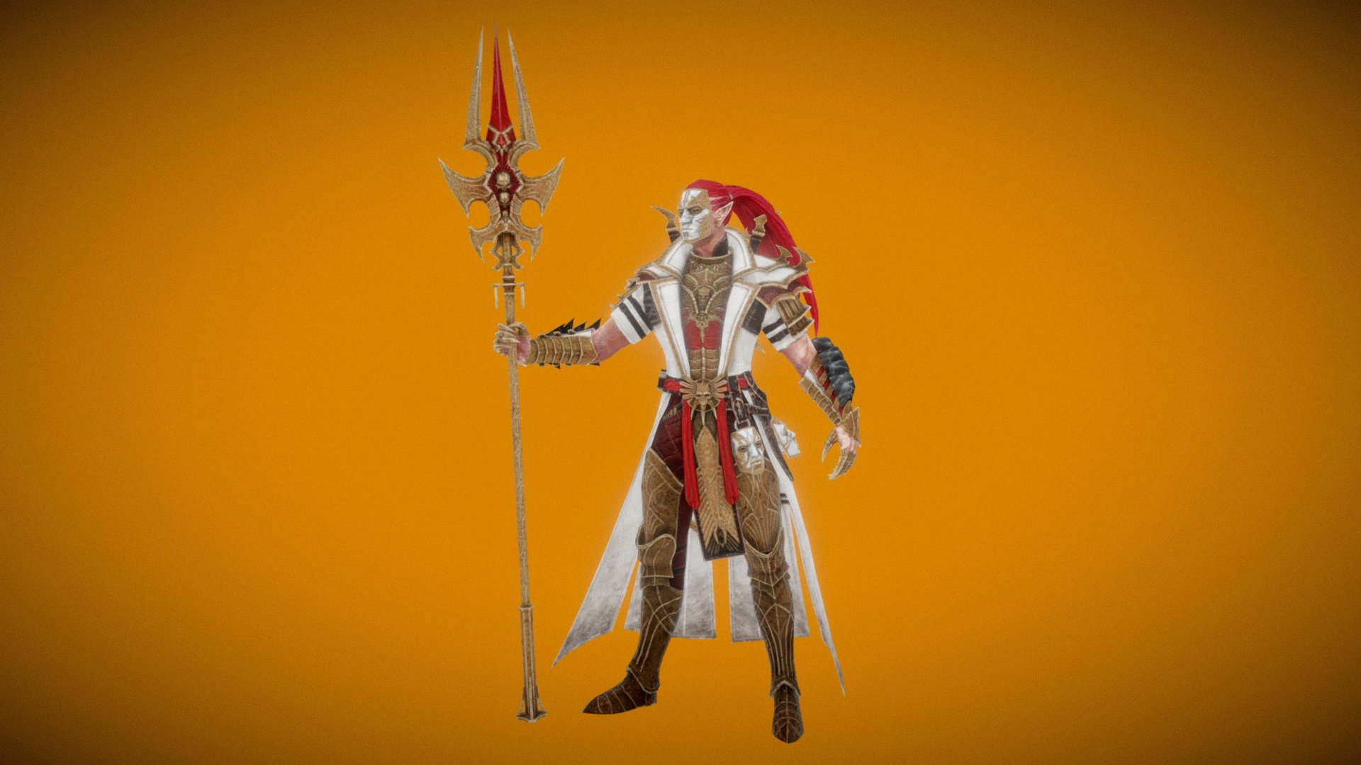 Lowpoly model of Spear worrior with annimations,game ready,rigged, PBR textures. Include weapons and nude mesh. Ready to import into various game engine like UE4 and Unity. Include nude meshes This character would work well as an NPC, a rank-and-file enemy, or a boss for a fantasy game. This character is of different proportions than the standard Epic Skeleton. The visualization of this character was done in Blender, Substance Painter. The rendering result in other versions with different settings may vary.

+Come with 4 part: body face hair weapons.

+Total poly count for each body version (include weapons)

+Rigging use FBX skin. Full body rig and basic facial rig.

+PBR textures (Metallic-Roughness) . DirectX Normal Maps. .PNG format.

Model+Texture+Animations on .GLB Format file

+Update: Blender with rigged mesh and full materials setup.

Let me know if you have any questions, I’ll be glad to help! - Spear warrior - Buy Royalty Free 3D model by Luna Studio (@StudioLuna) 3d model
