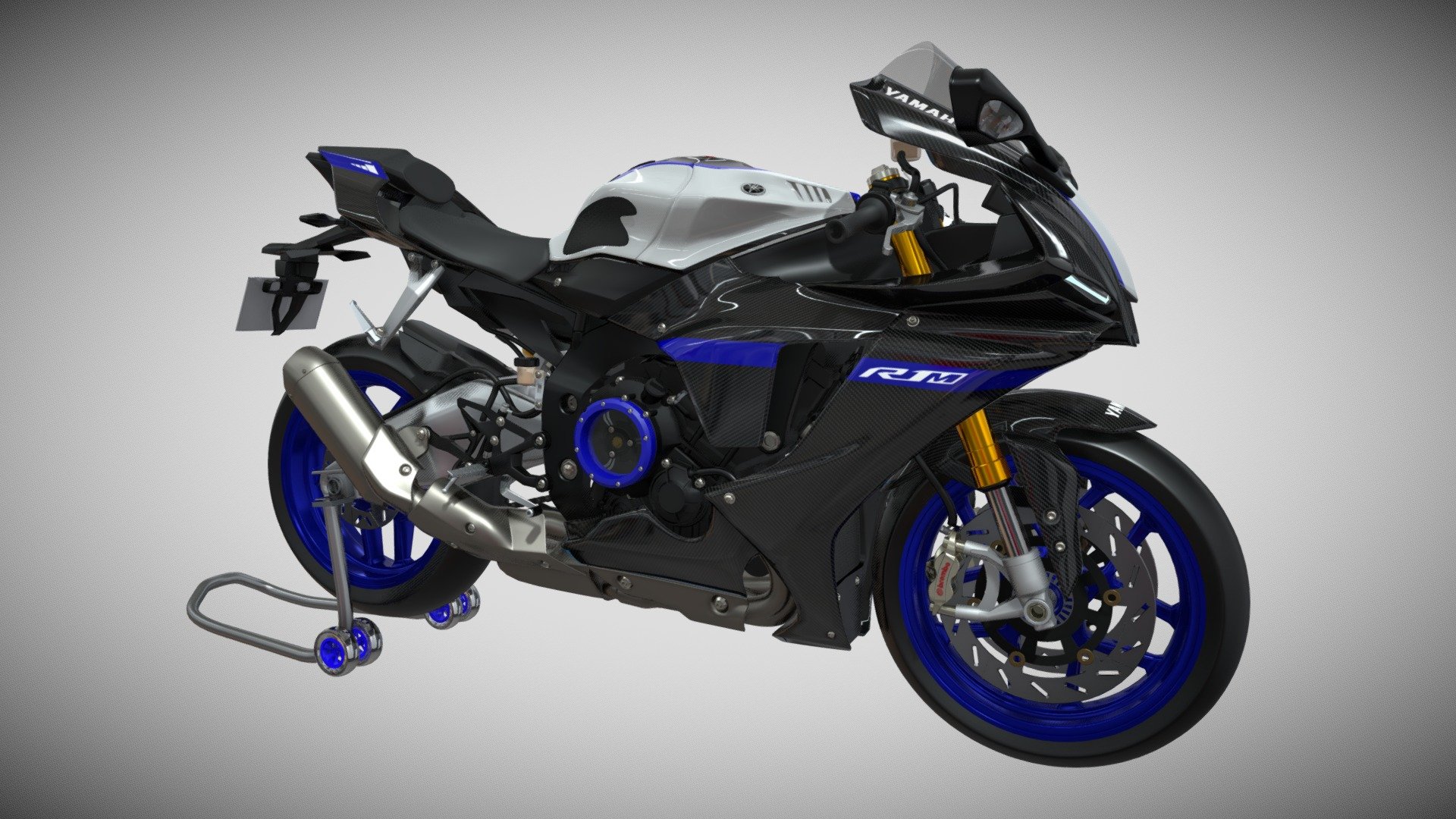The 2021 Model of Yamaha R1M.
Colour : Performance Black
if you want to download it, contact me in : fajaralhayda99@gmail.com - Yamaha R1 R1M - 3D model by ALHAYDA 3d model