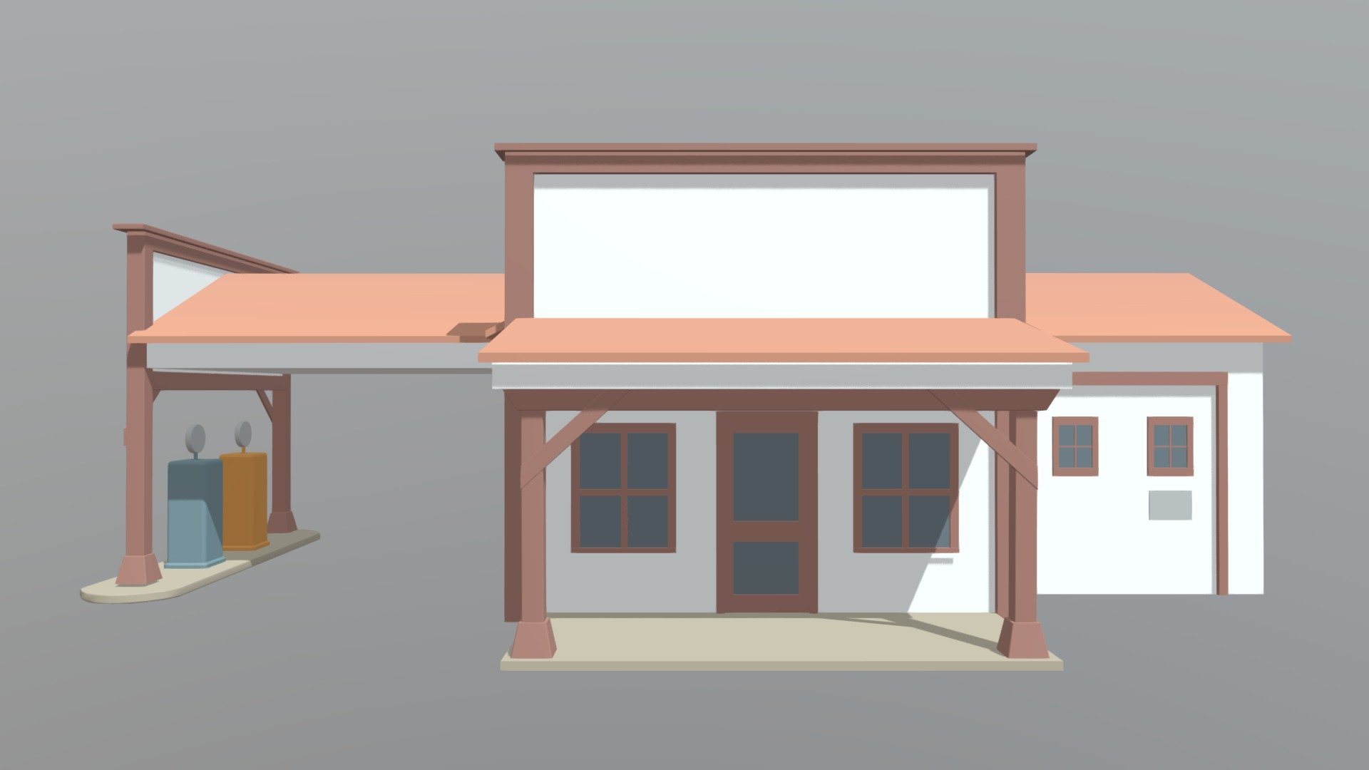 Gas Station - 3D model by Bryan Thacker (@brythacker) 3d model