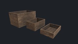 Wooden Crate Set 5 fruit, crate, wooden, basket, set, case, vintage, rustic, box, woven, fruitbowl, furiture, wood, crateset, woodset, fruitcase