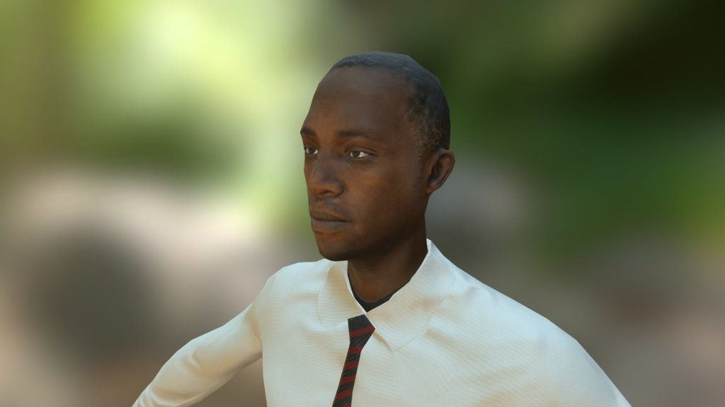 Asset Store Human Model - Black Man with a Shirt and a Tie - 3D model by ssaraksh 3d model