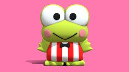 Sanrio Kero Kero Keroppi 3D Model cute, hello, kitty, frog, pink, kawaii, froggy, amphibian, kero, keroppi, sanrio