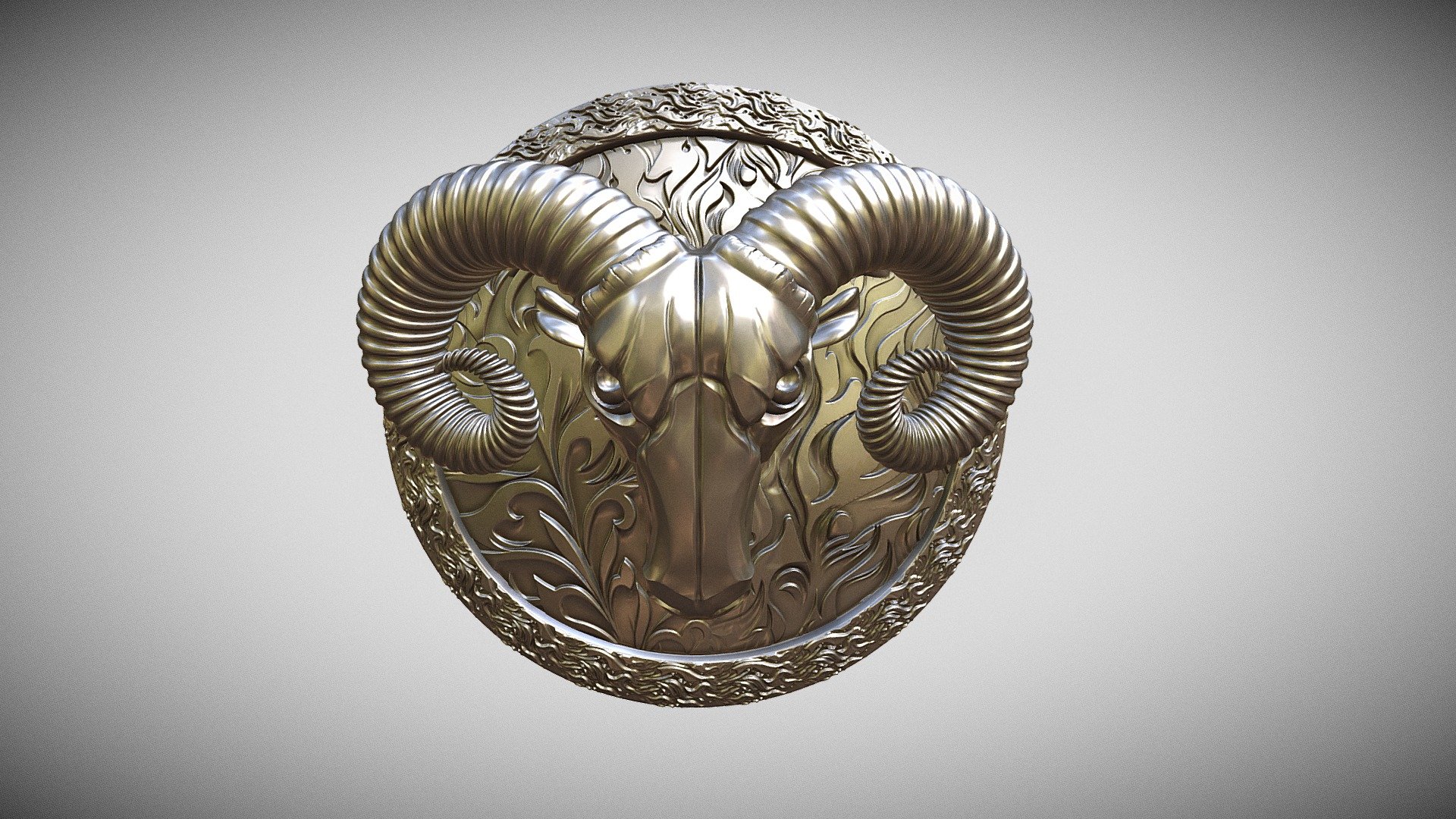 Medallion - ARIES
BAS-RELIEF for casting. Can be used for casting as an independent element of jewelry - a pendant, belt buckle , or for home decor, if you print it in a larger size. The model has a high resolution and you can enlarge it as you need. the original size of the model is 40mm.

Model geometry is mesh (polygonal),this is not a Nurbs geometry. It is designed for printing and casting and technically cannot be converted to NURBS geometry - ARIES MEDALLION for casting - Buy Royalty Free 3D model by spartankaKst 3d model