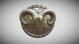 ARIES MEDALLION for casting jewellery, goat, jewel, jewelry, pendant, silver, buckle, ram, medallion, taurus, casting, printable, necklace, brooch, pendants, aries, coulomb, gold