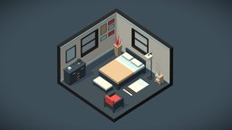 Isometric Bedroom bedroom, flat, colors, isometric, stylized, interior