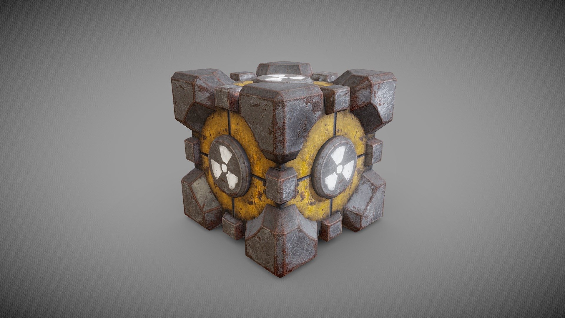 Portal cube in Fallout theme that I made to test some things with import process to Fallout 4 a while ago 3d model