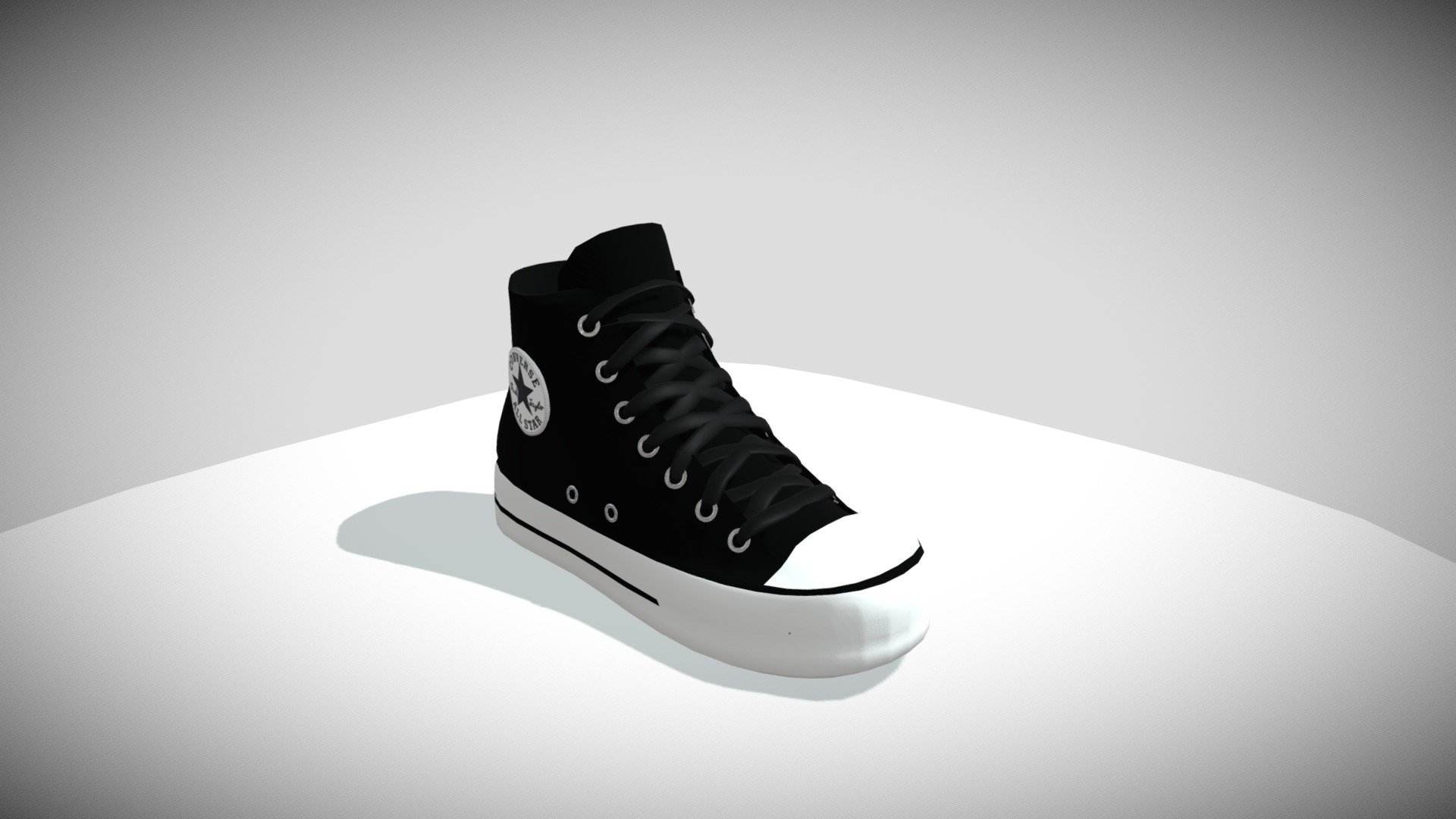 This is a model 3D of a Black Converse High Sneakers made with Blender - Black Converse High Sneakers - Download Free 3D model by AmJhy99 3d model