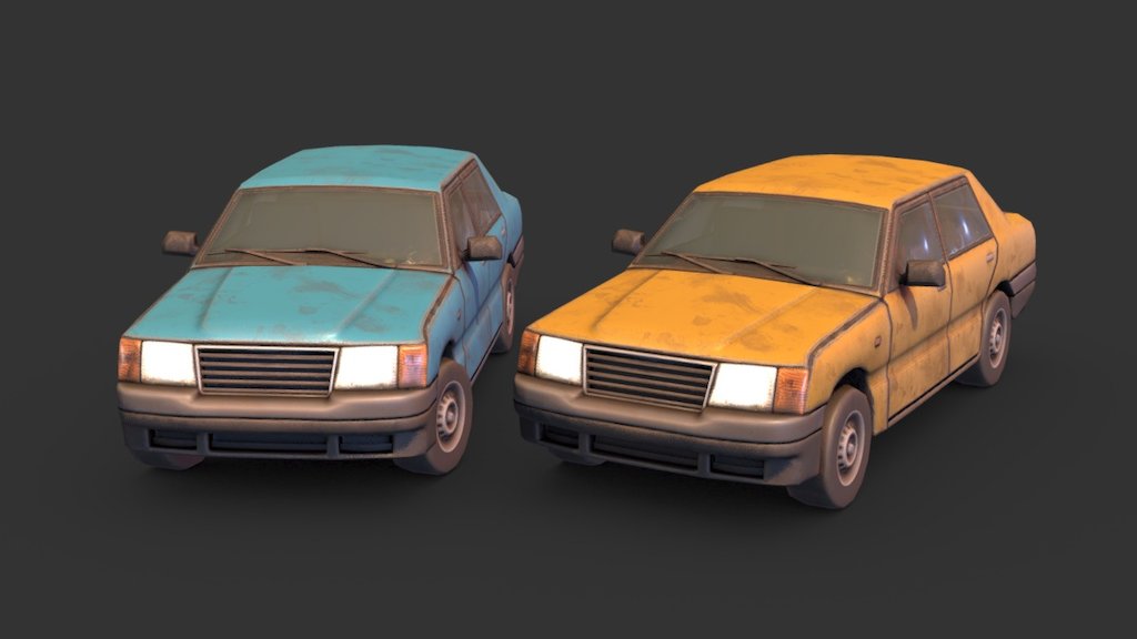 Some lowpoly, game-ready cars, ready for use in whatever engine you please. I made these as an experiment, using a workflow that's entirely different from the one I tend to use. (hence the relative simplicity) All and all, I'm pretty happy with how they came out, so I decided to share them as a resource. Enjoy.

Made with 3DSMax, Zbrush, topogun, and Substance Painter.
Around 3K polygons each
1024x1024 PBR materials with transparency and emissive maps 3d model