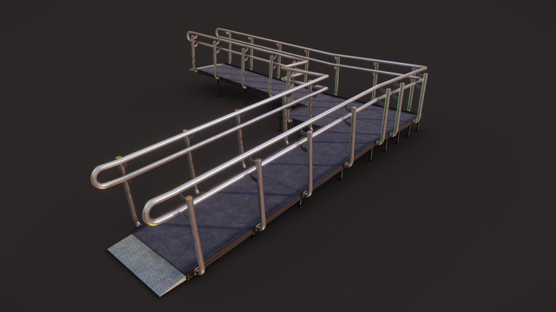 Пандус быстровозводимый металлический - Metal ramp (inclusive) - Download Free 3D model by DeLeon (@dele0n) 3d model