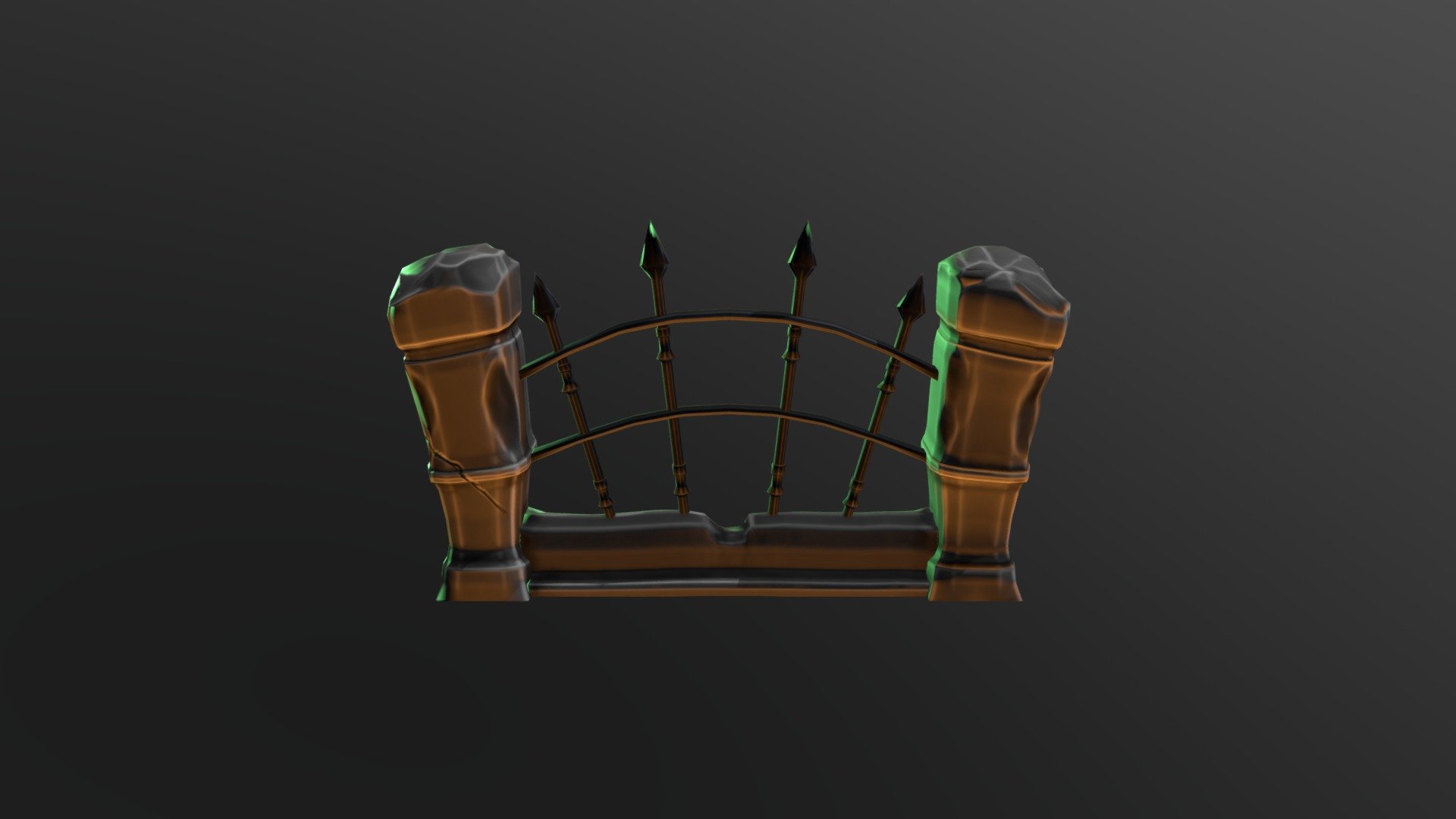 The gate I made for the graveyard scene for the game Church Grimm - Gate Low Poly - 3D model by Gyoza (@minabae) 3d model