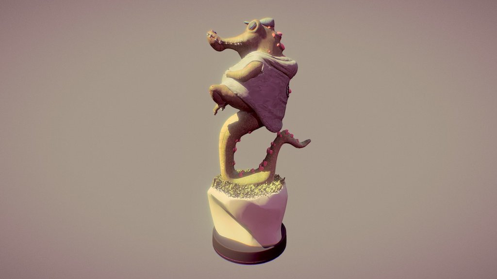“I’m not sleeping, I’m meditating!” :p - CrocRock! - 3D model by Sudhan (@sudhanl) 3d model