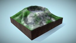 Volcanic Lake geology, zbrush-sculpt, substancepainter, maya, volcaniclake