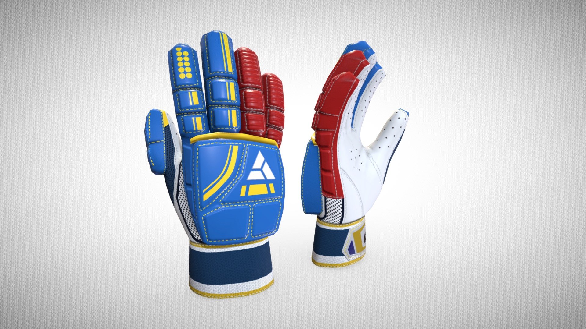 Low poly Cricket gloves for gaming with high quality textures 3d model