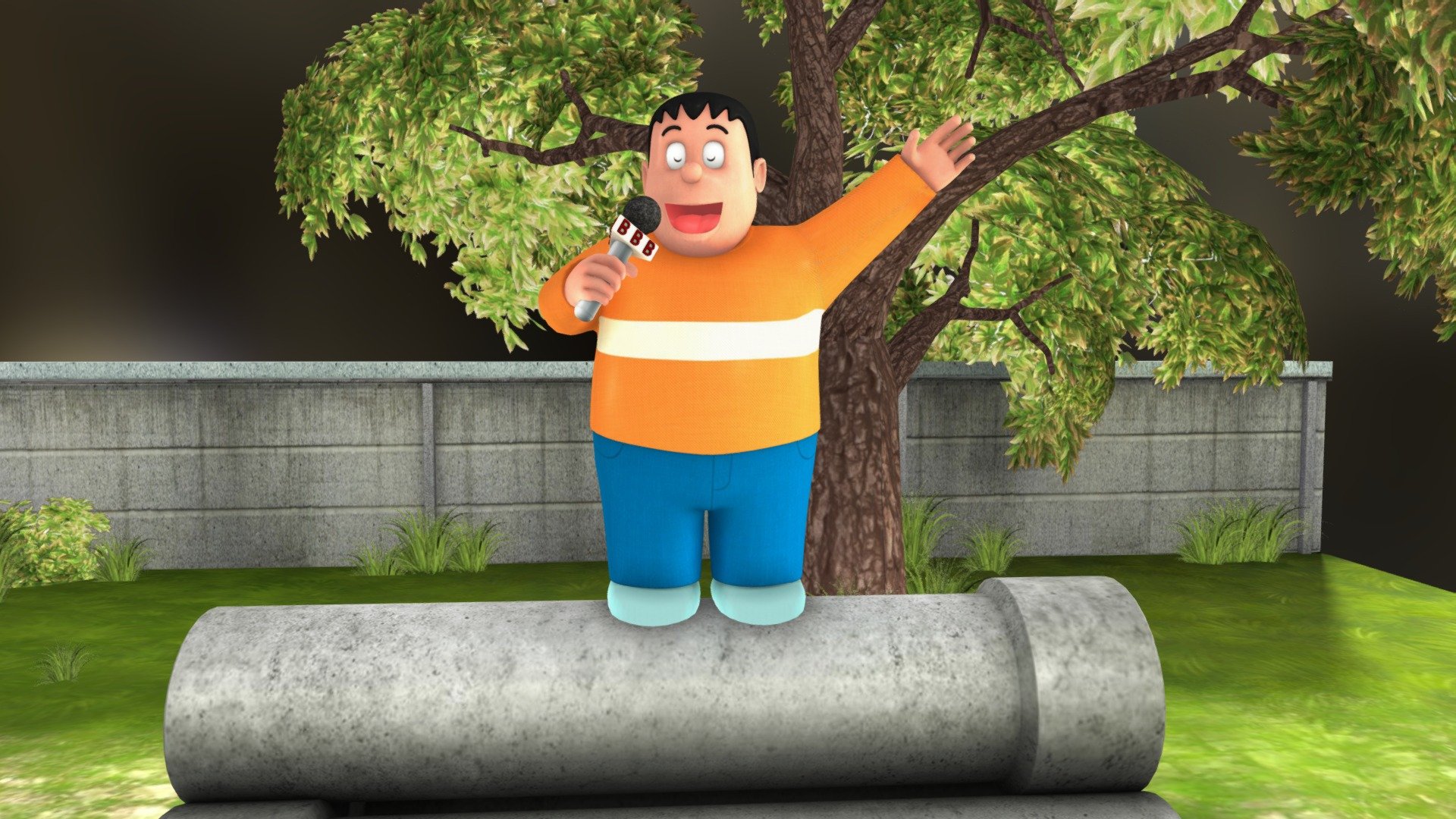 One of my favourite cartoon character Takeshi Goda (Gian). I have done it in my free time. Hope you gyus like it - Takeshi Goda (Gian) - 3D model by Ravi Vishwakarma (@ravi290) 3d model
