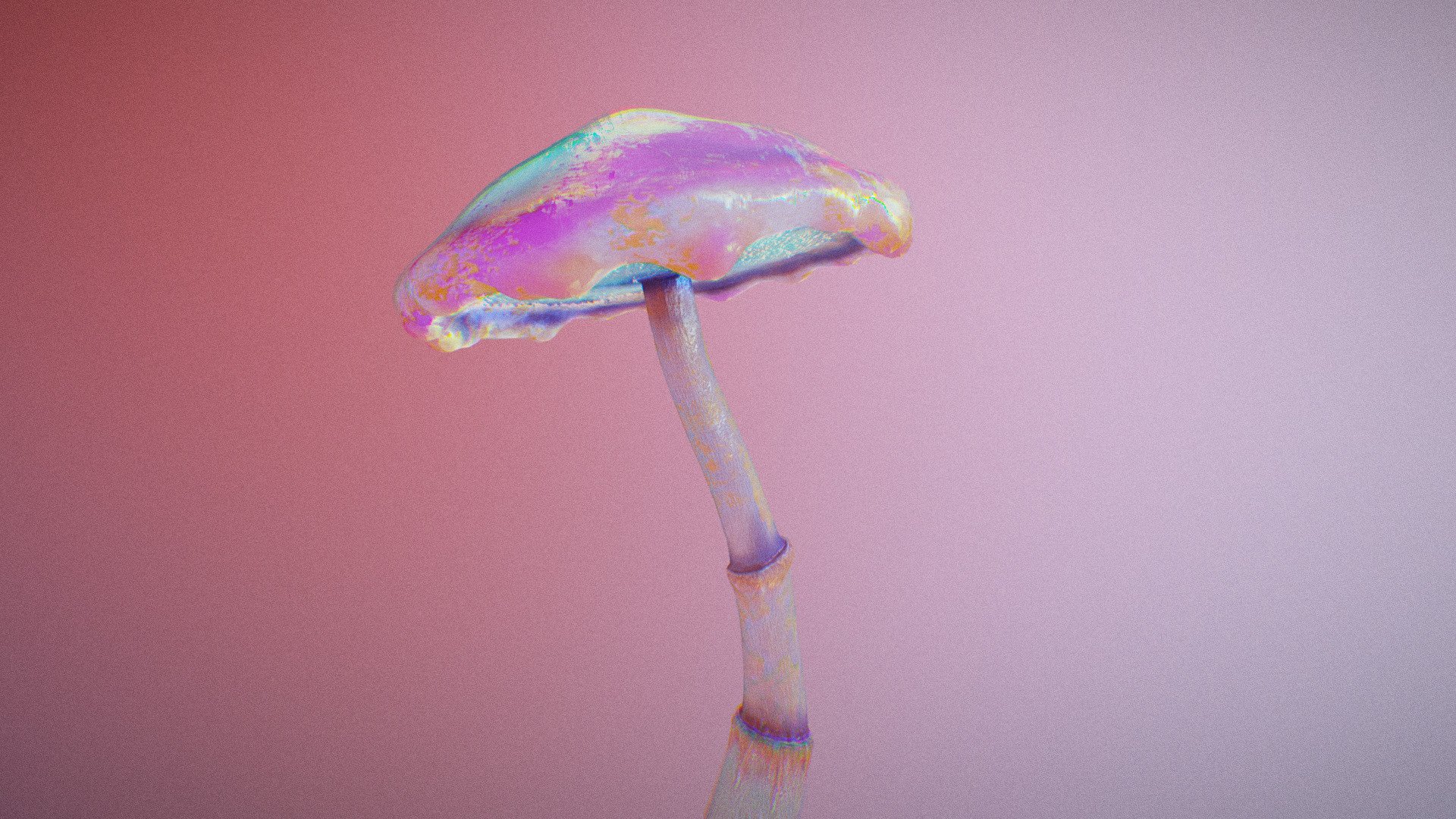This is another one of the foliage assets I created for my alien environment project, well the sculpt is anyway. I decided to make a fun texture variation, not because I should but because I could. Finally a use for chromatic abberation in the sketchfab viewer! - Alien Mushroom - Psychedelic Version - 3D model by Jordan Neff (@joodoo) 3d model