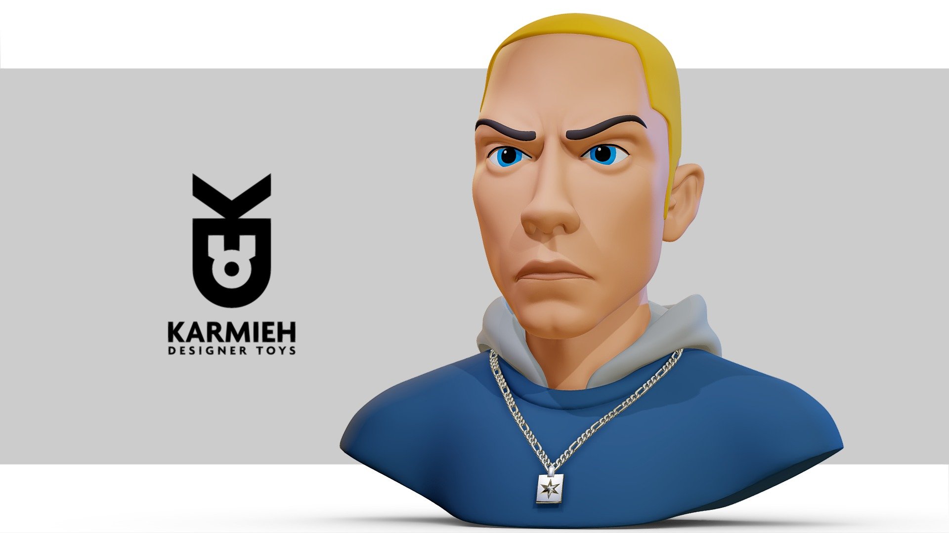 Morning sculpt, to continue my lineup of hip hop artists that I grew up with, here is the one and only Eminem.
Sculpted in Zbrush And if you are wondering, yeah I am going to make him into a toy. For more info https://www.karmieh.com/ - Eminem - 3D model by Oasim Karmieh (@pixelbudah) 3d model