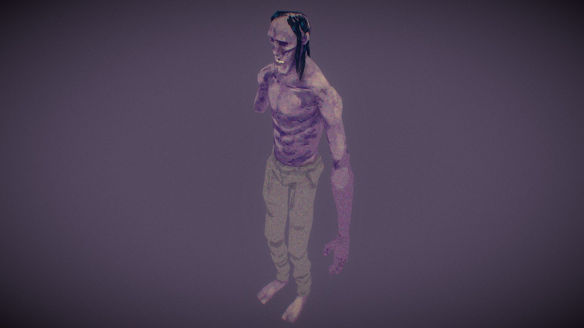 PSX style haggard ugly dude 3d model