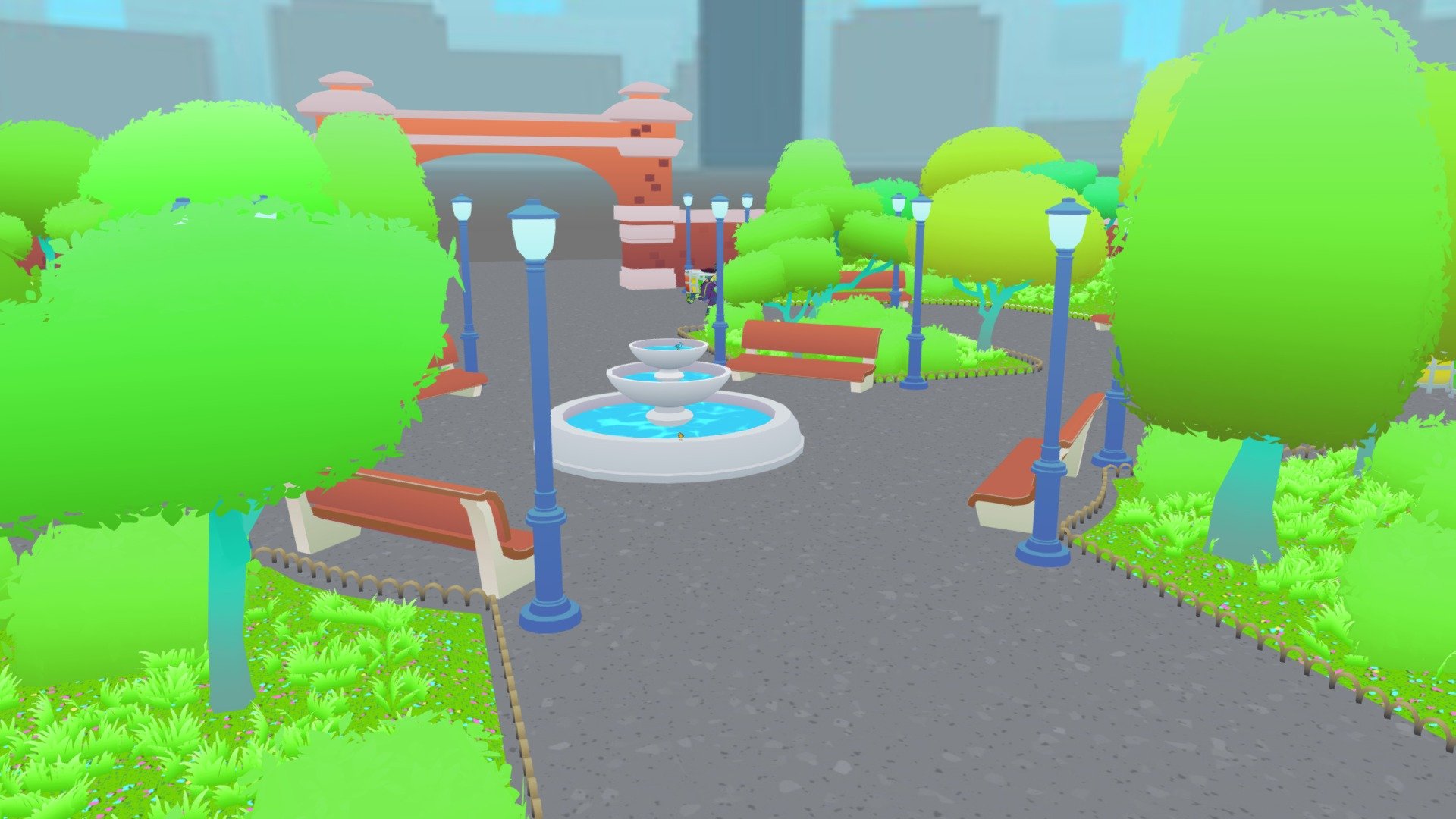 Blender Low Poly scene. with gradient textures and some procedural textures made in Blender. Like the grass, water and the floor.
I baked it to put here on Sketchfab.

https://www.behance.net/gallery/132172983/Roller-Blades-Girl
here some prints, wireframes and the original video of the animation 3d model