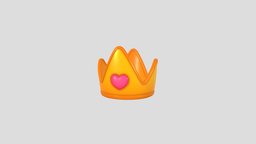 Prop253 Crown hat, princess, heart, prop, fashion, accessories, crown, treasure, gem, queen, king, head, wear, prince, tiara, cartoon, game, clothing, gold, royal, noai