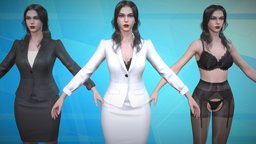 Mature business woman officelady Game Assets