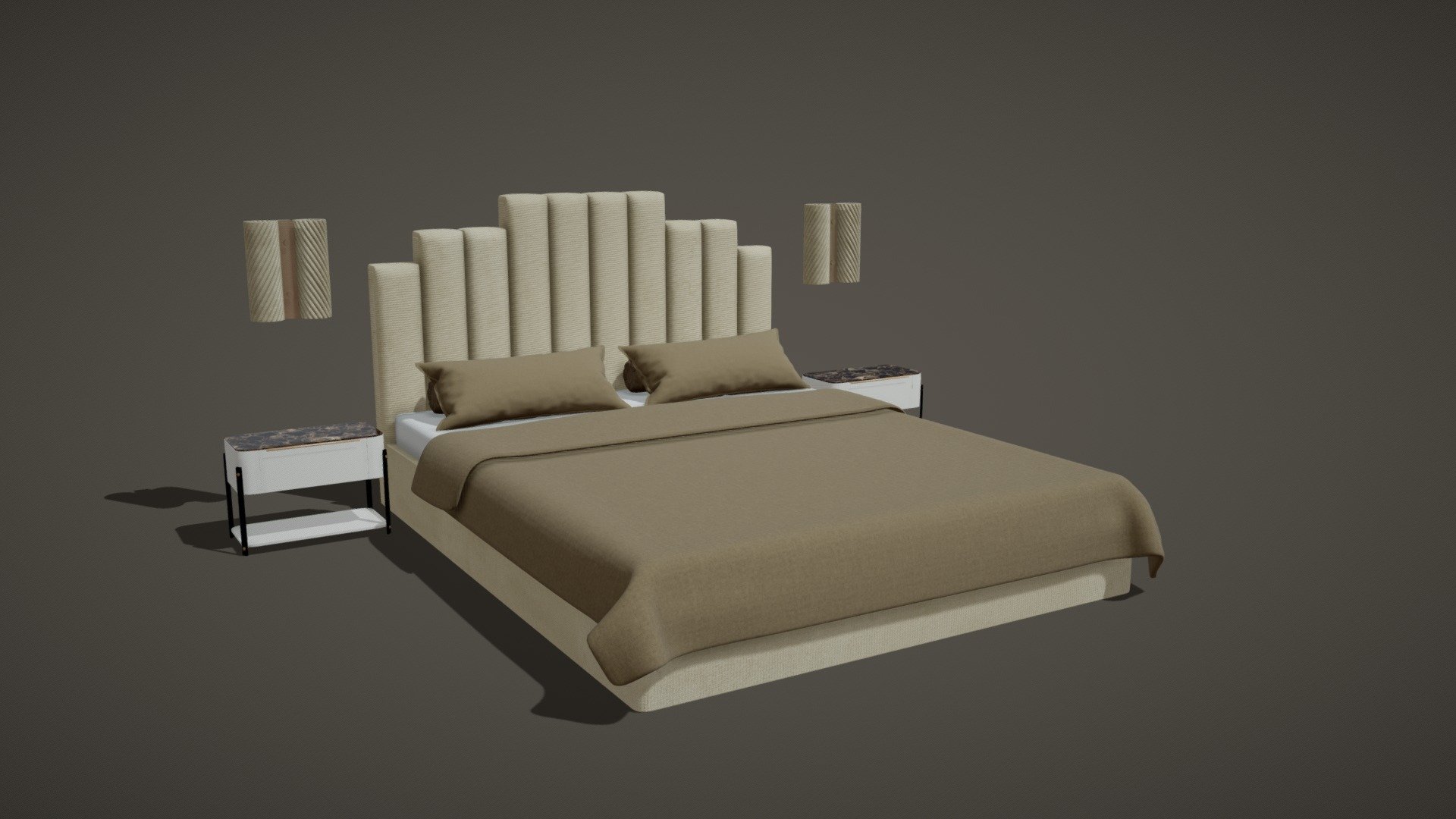 Thats a bed set 03

Model is made for Modern Design Interior

Great for any interior project or AR Project.

model has 2 material set 4k textures 3d model