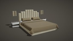 Bed 03 room, bed, set, pillow, blanket, furniture, ar, home, interior