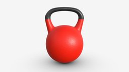 Gym weight kettlebell heavy, fitness, gym, equipment, exercise, iron, health, lifting, weight, workout, bodybuilding, kettlebell, 3d, pbr
