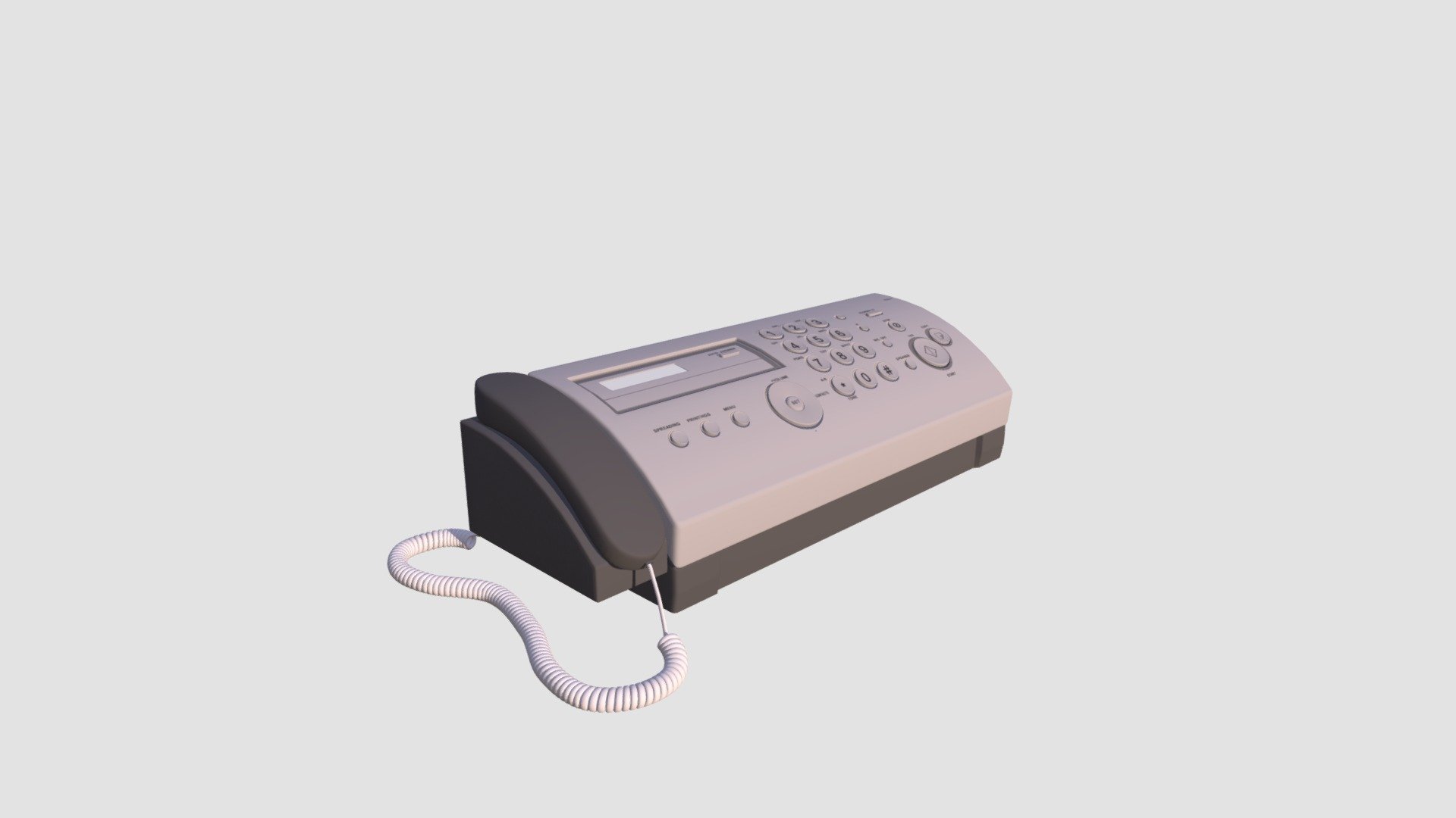 Highly detailed model of fax machine with all textures, shaders and materials. It is ready to use, just put it into your scene 3d model
