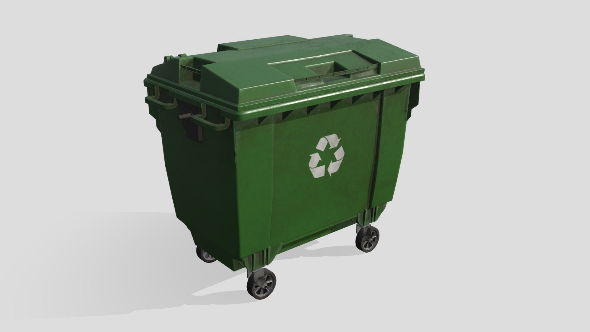 Low poly, PBR, game ready 3D model of Street Trash Can Dumpster - Trash Can - 3D model by AleksandrKorostyliov 3d model