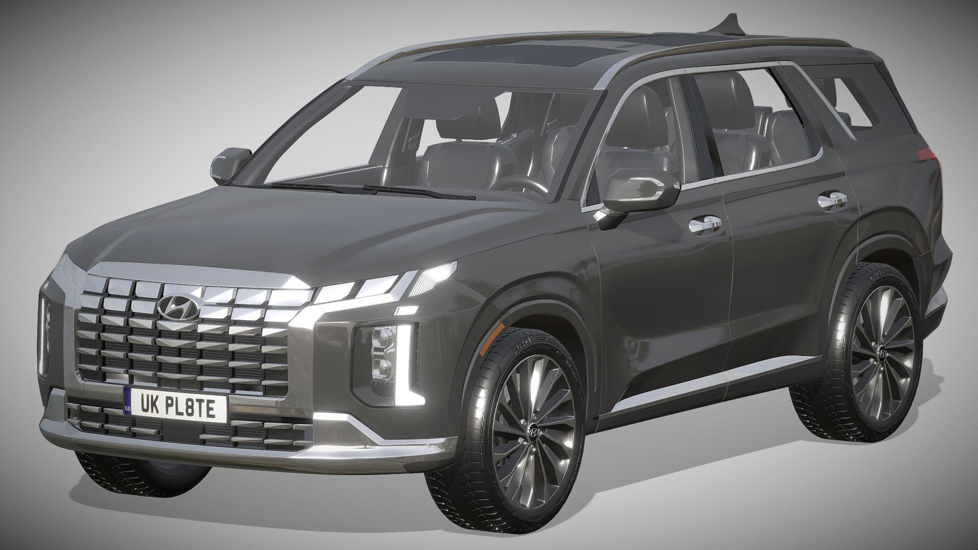 Hyundai Palisade 2023

https://www.hyundaiusa.com/us/en/vehicles/palisade

Clean geometry Light weight model, yet completely detailed for HI-Res renders. Use for movies, Advertisements or games

Corona render and materials

All textures include in *.rar files

Lighting setup is not included in the file! - Hyundai Palisade 2023 - Buy Royalty Free 3D model by zifir3d 3d model