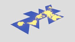 Dimaksion mapa (Dymaxion map) map, mathematics, icosahedron, platonicsolid, animation