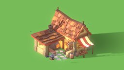 Medieval forge game ready low poly