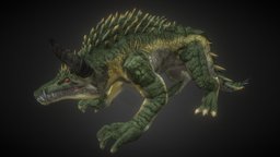 Gran Draco Bosque green, bronze, land, orange, tiger, full, demon, ice, complete, ground, earth, long, bull, brown, lava, completed, drake, saber, fire, spike, fang, cocodrilo, caiman, sabertooth, hentai, aligator, cocodrile, draco, readyforanimation, readyforgame, ready-to-use, free, monster, dragon